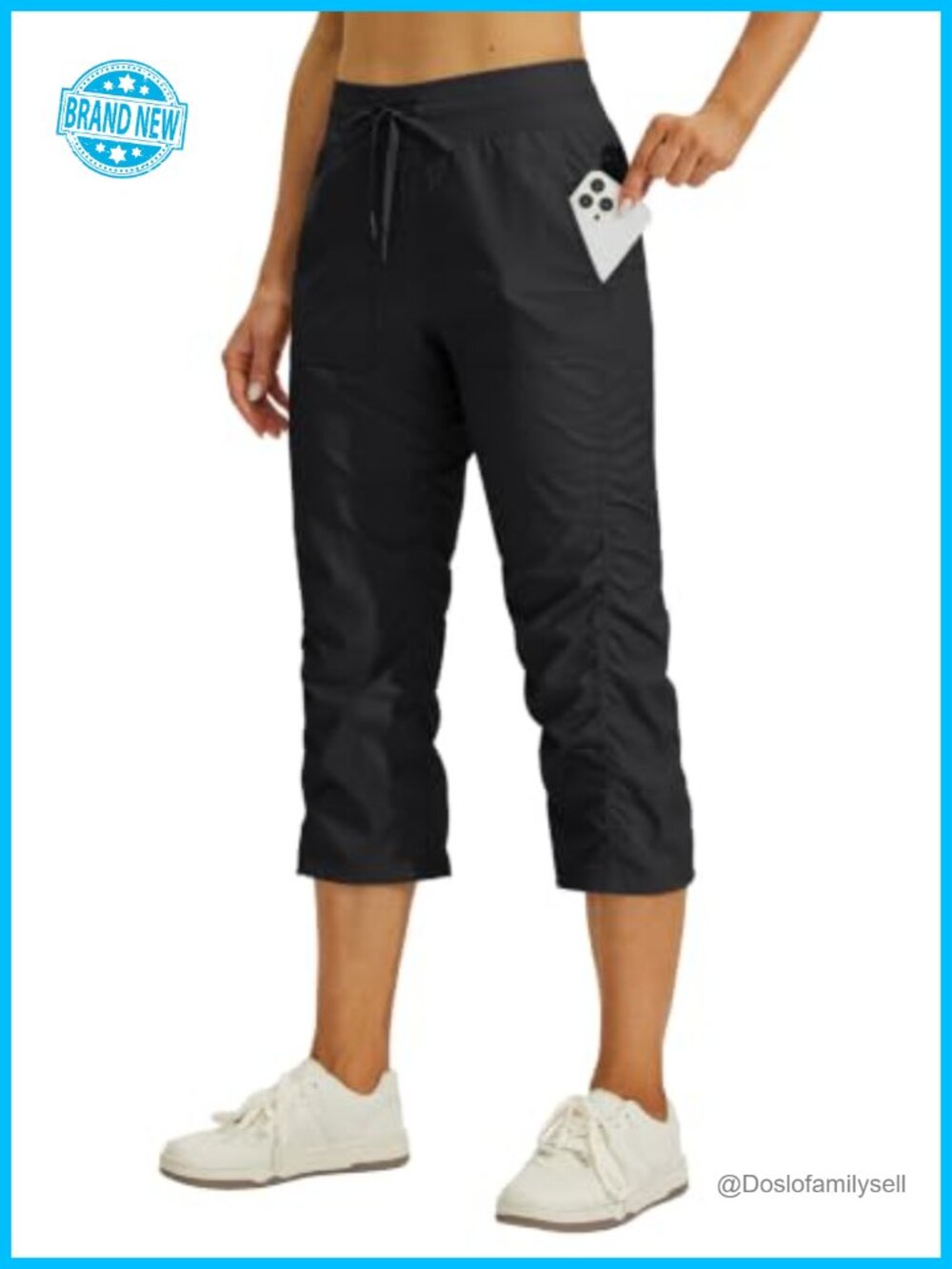 Women's Capri Pants Quick-Dry Hiking Striped Crop Woven Lightweight